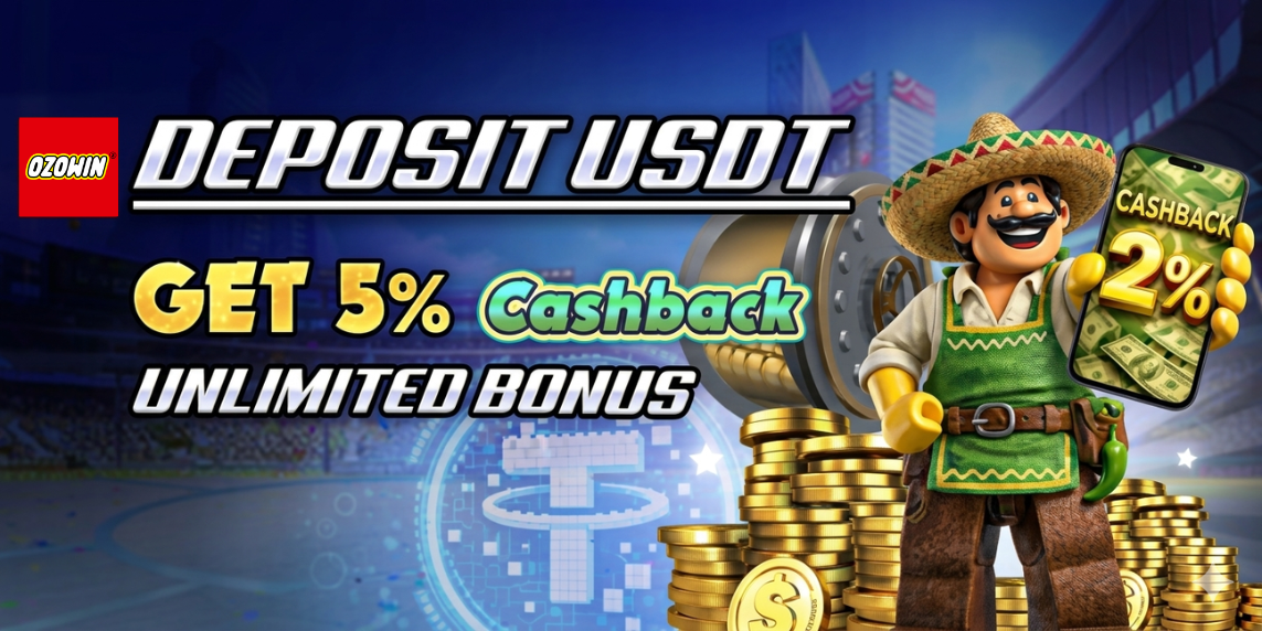 OZOWIN deposit USDT get 5% cashback